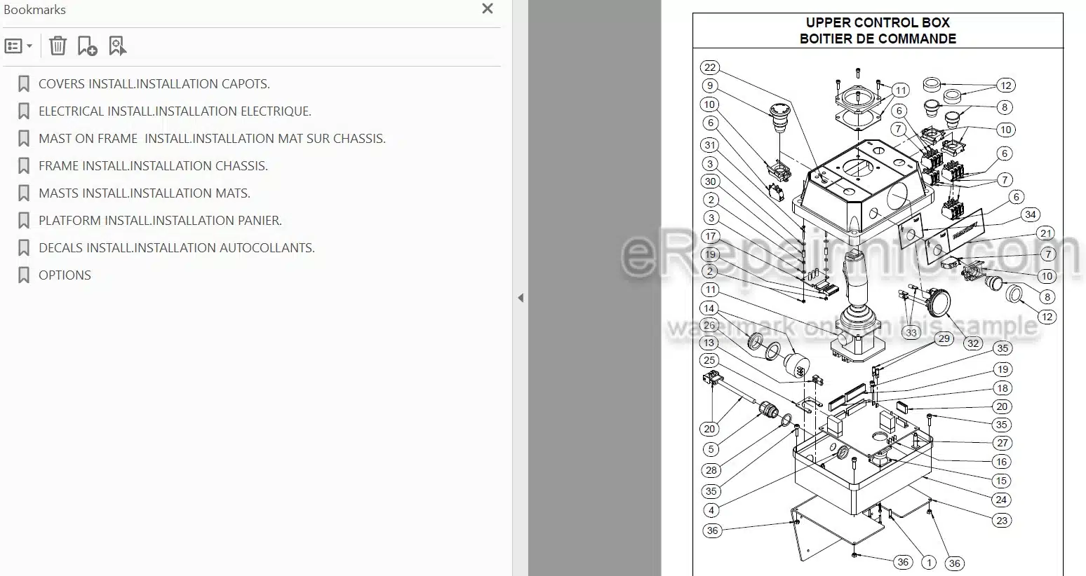 Photo 3 - JLG Toucan Junior 6 Toucan V1331E Spare Parts Manual Mast Boom Lift