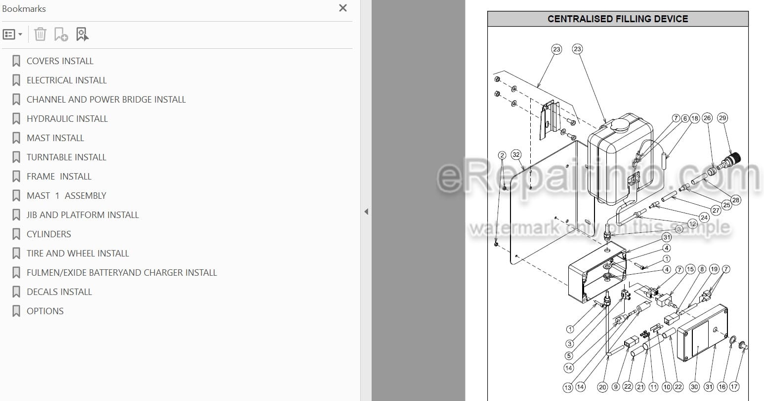 Photo 3 - JLG V2039E Spare Parts Manual Mast Boom Lift MA0201-03