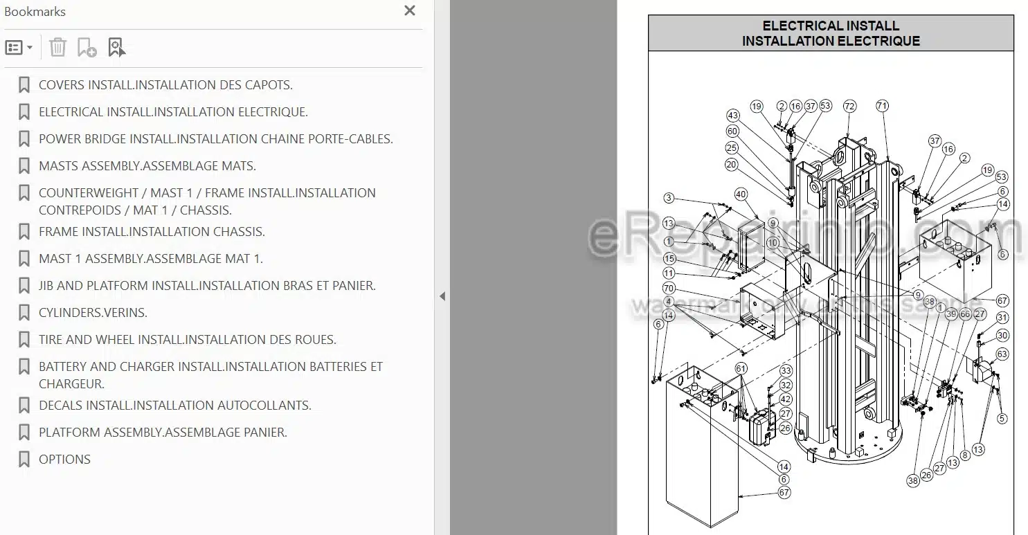 Photo 3 - JLG V2642E Spare Parts Manual Mast Boom Lift MA0232-04