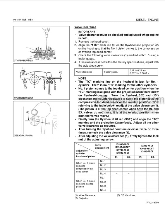 Photo 3 - Kubota 03-M-DI-E2B Series Workshop Manual Diesel Engine 9Y011-02862