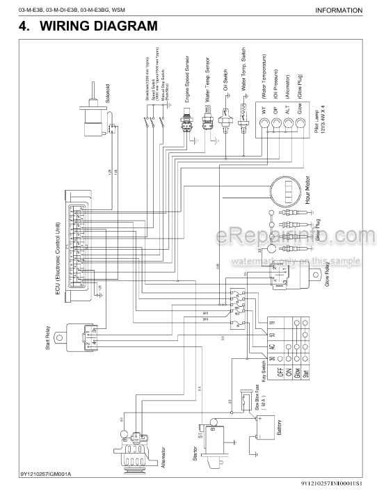Photo 4 - Kubota 03-M-E3B 03-M-DI-E3B 03-M-E3BG Series Workshop Manual Diesel Engine 9Y111 -02570