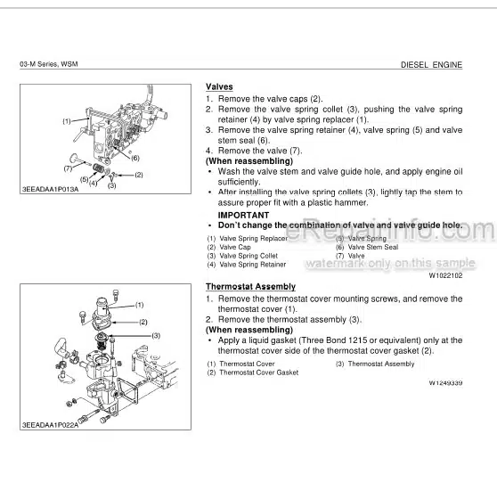 Photo 1 - Kubota 03-M Series Workshop Manual Diesel Engine 9Y011-02132