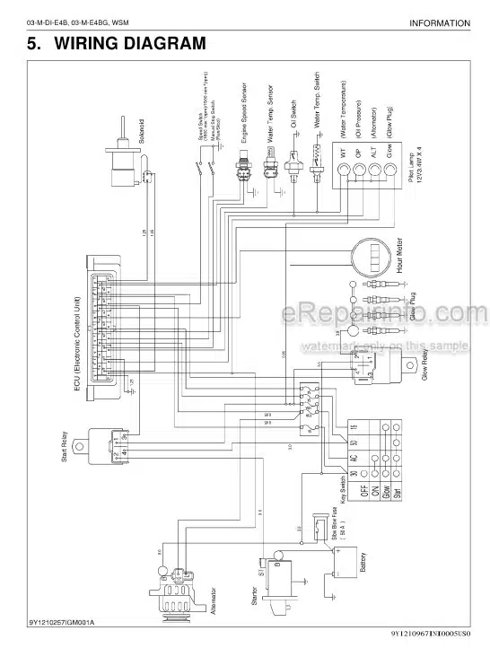 Photo 4 - Kubota 03M-DI-E4B 03-M-E4BG Series Workshop Manual Diesel Engine 9Y111-09676