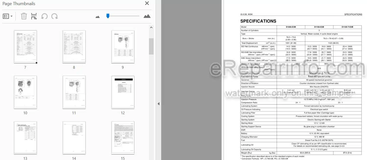 Photo 4 - Kubota 05-E3B Series Workshop Manual Diesel Engine 9Y111-00122