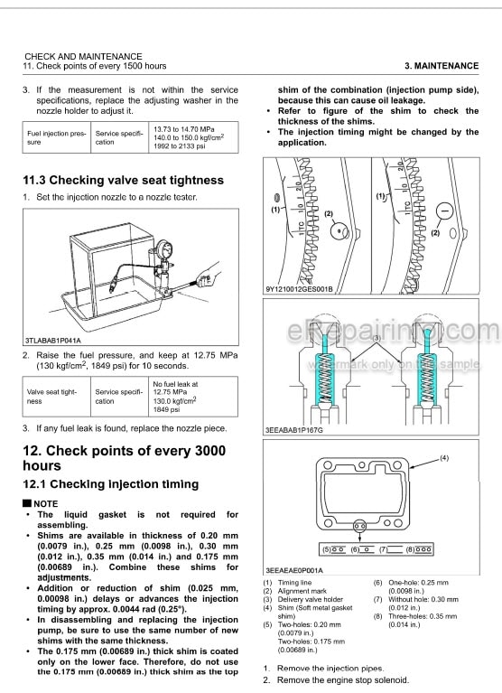 Photo 3 - Kubota 05-E4B 05-E4BG Series Workshop Manual Diesel Engine 9Y111-07844