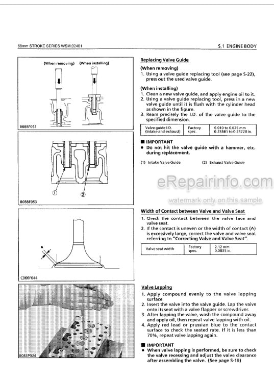 Photo 5 - Kubota 92.4MM Stroke 03 Series Workshop Manual Diesel Engine 9Y011-02460