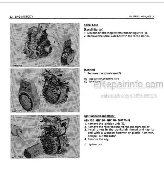 Photo 1 - Kubota GH Series Workshop Manual Gasoline Engine 97897-00915