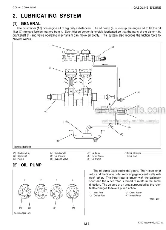Photo 3 - Kubota GZ410 GZ460 Workshop Manual Gasoline Engine 9Y011-02190