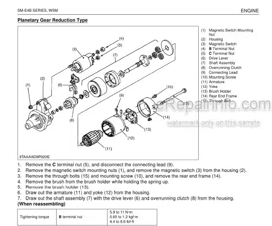 Photo 4 - Kubota SM-E4B Series Workshop Manual Diesel Engine