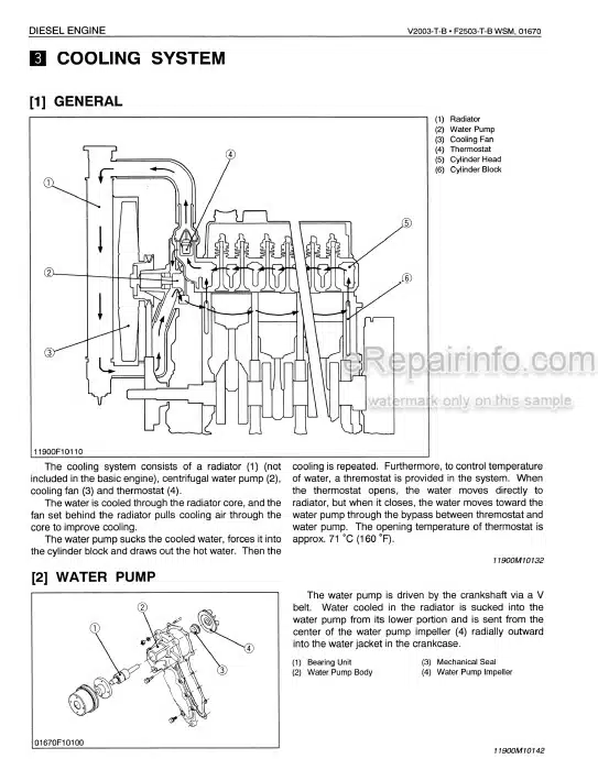 Photo 3 - Kubota V2003-T-B F2503-T-B Workshop Manual Diesel Engine