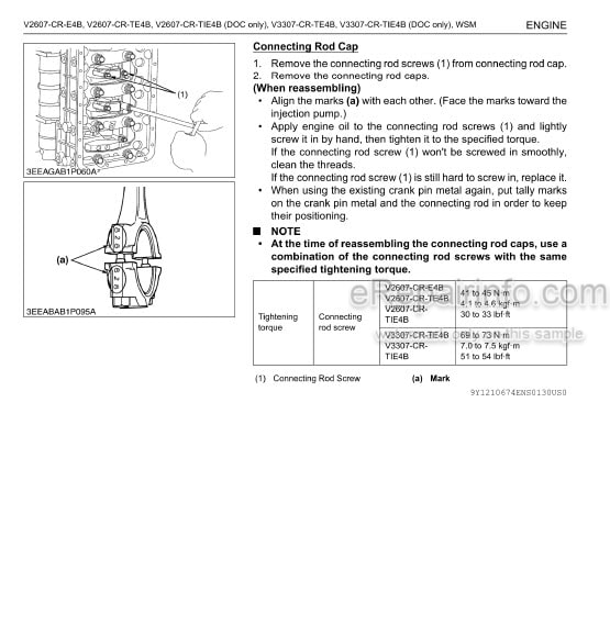 Photo 5 - Kubota V2607-CR-E4B To V3307-CR-TIE4B Workshop Manual Diesel Engine 9Y111-06749