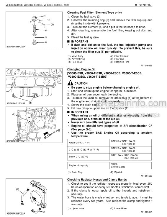 Photo 1 - Kubota V3-E3B V3-E3CB V3-E3BG Series Workshop Manual Diesel Engine 9Y111-01045