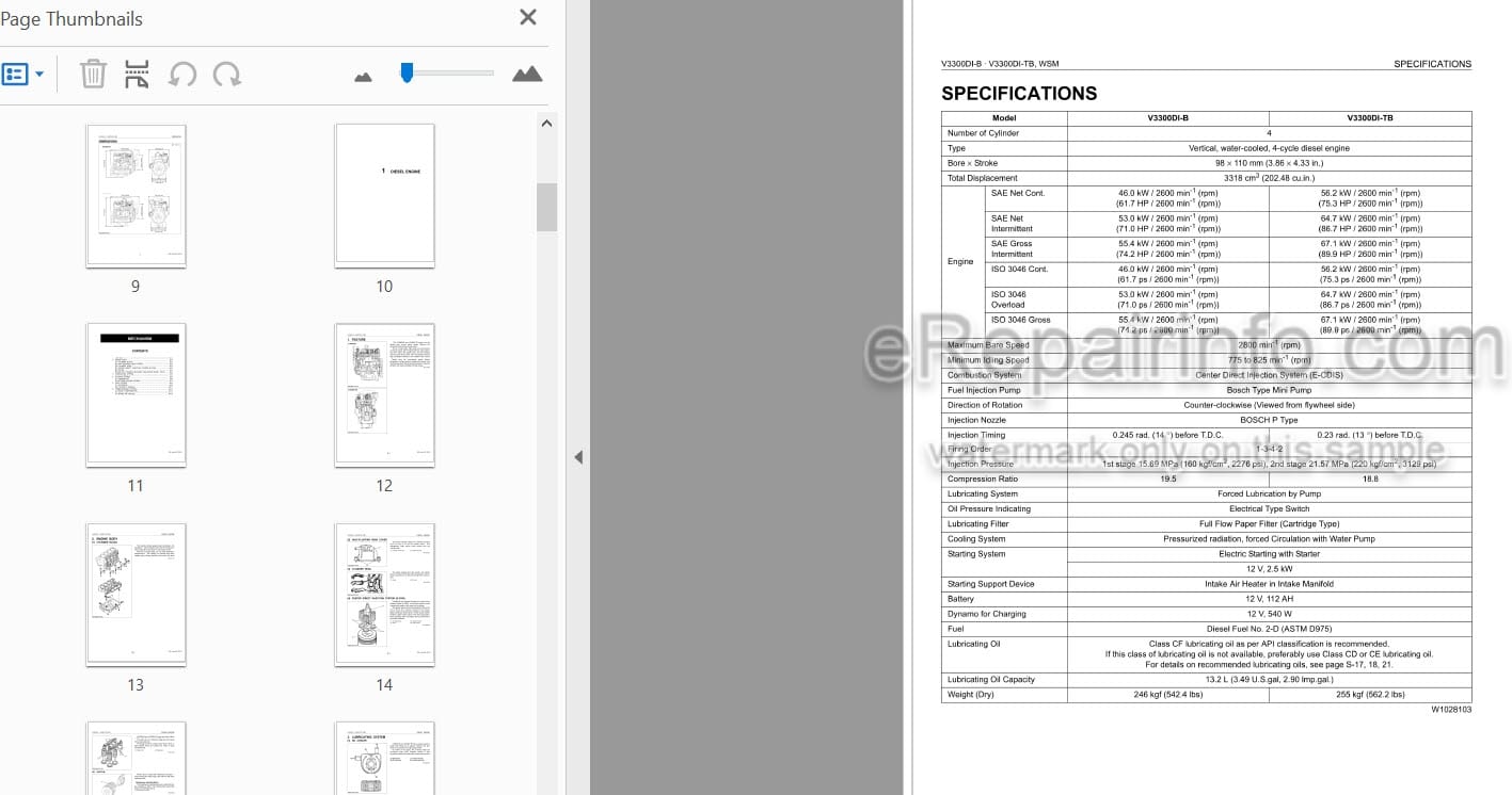 Photo 3 - Kubota V3300DI-B V3300DI-TB Workshop Manual Diesel Engine 97897-02264