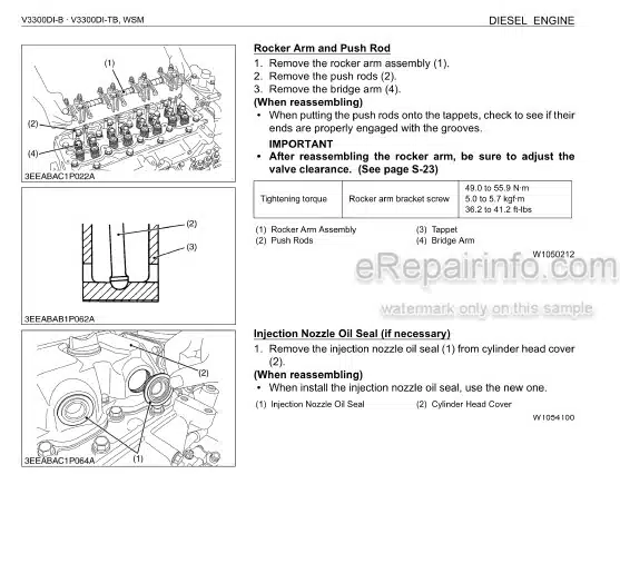 Photo 1 - Kubota V3300DI-B V3300DI-TB Workshop Manual Diesel Engine 97897-02264