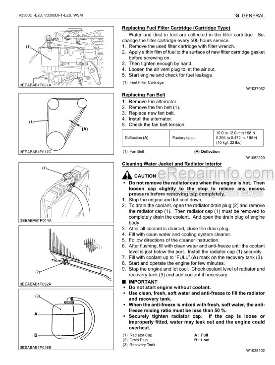 Photo 7 - Kubota WG3800-E3 WG3800-E3C Workshop Manual Gasoline LPG Natural Gas Engine 9Y111-13095