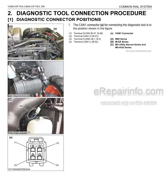 Photo 2 - Kubota V3800-CR-TE4 V3800-CR-TIE4 Diagnosis Manual Common Rail System For Tractor 9Y110-01922