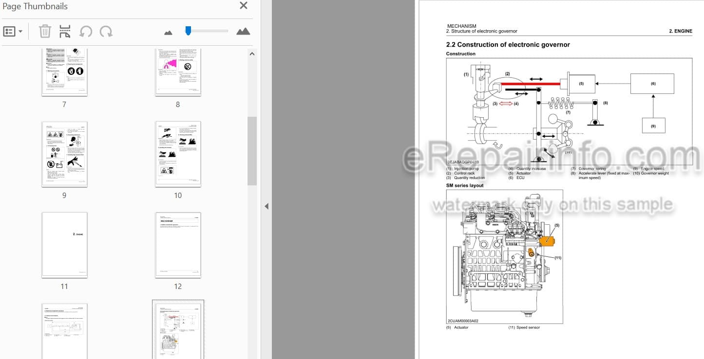Photo 3 - Kubota Workshop Manual Electronic Governor 9Y011-03014