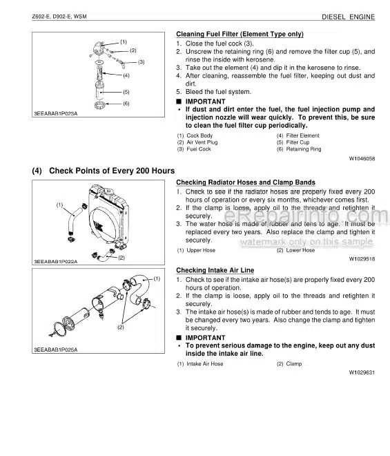 Photo 4 - Kubota Z602-E D902-E Workshop Manual Diesel Engine 9Y011-02185