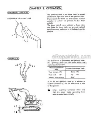 Photo 3 - Kobelco SK60 Operators And Parts Manual Hydraulic Excavator Optional Attachment Dozer S2LE7304E-00