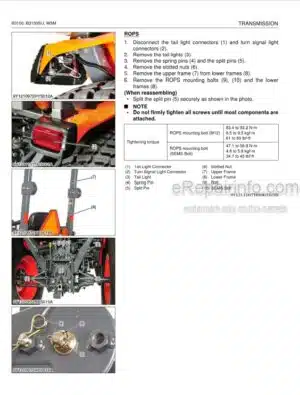 Photo 6 - Kubota B7400HSD B7500HSD B7500D Workshop Manual Tractor