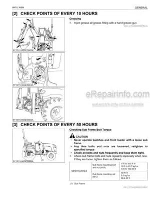 Photo 3 - Kubota BH70 Workshop Manual Backhoe 9Y111-13460