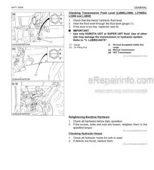 Photo 2 - Kubota BH77 Workshop Manual Backhoe 9Y111-05442