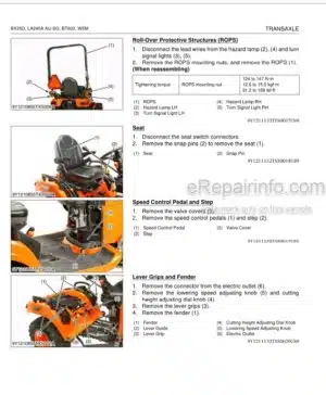 Photo 4 - Kubota BX25DLB-AU L240A AU-SG BT602 Workshop Manual Tractor Front Loader Backhoe 9Y111-11322