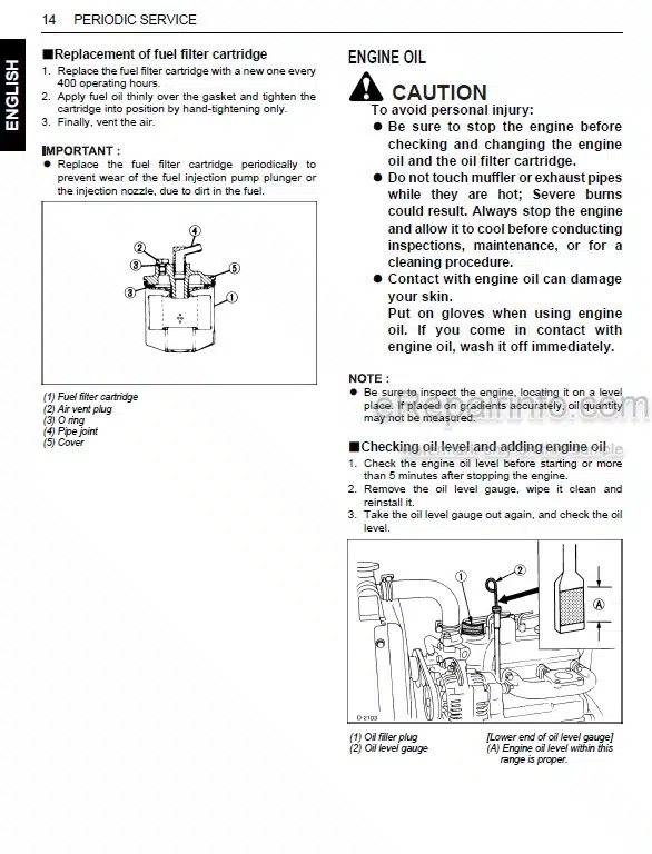 Photo 1 - Kubota D905-E To V1505-TE Operators Manual Diesel Engine 16622-8916-8