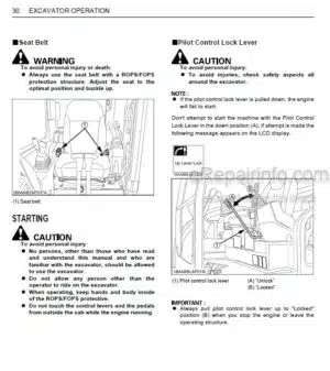 Photo 6 - Kubota KX057-4 U55-4 Operators Manual Compact Excavator RD358-8131-6