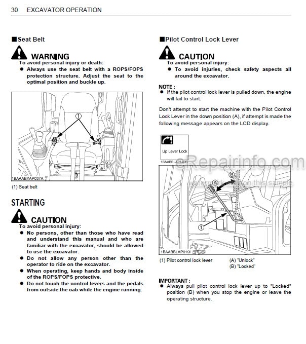 Photo 1 - Kubota KX057-4 U55-4 Operators Manual Compact Excavator RD358-8131-6