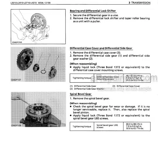 Photo 1 - Kubota L3010 L3410 L3710 L4310 Workshop Manual Tractor 9Y011-12223