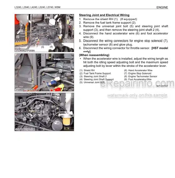 Photo 1 - Kubota L3240 L3540 L4240 L5240 L5740 Workshop Manual Tractor 9Y111-01091