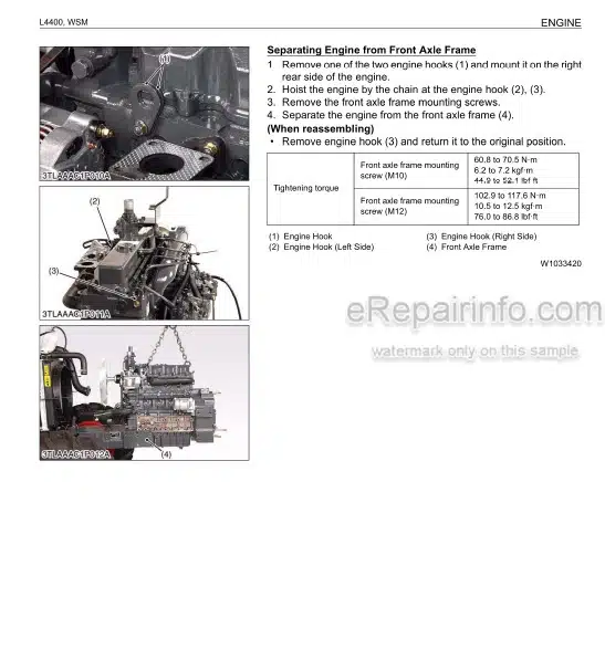 Photo 1 - Kubota L4400 Workshop Manual Tractor 9Y011-13502