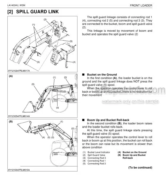 Photo 1 - Kubota LA1403AU Workshop Manual Front Loader 9Y111-05460