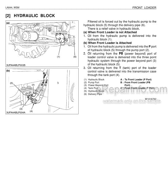 Photo 1 - Kubota LA844 Workshop Manual Front Loader 9Y111-01680
