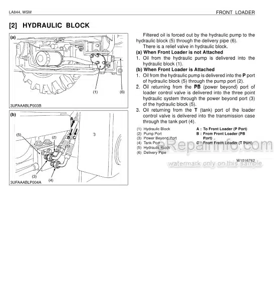 Photo 1 - Kubota LA844 Workshop Manual Front Loader 9Y111-01680