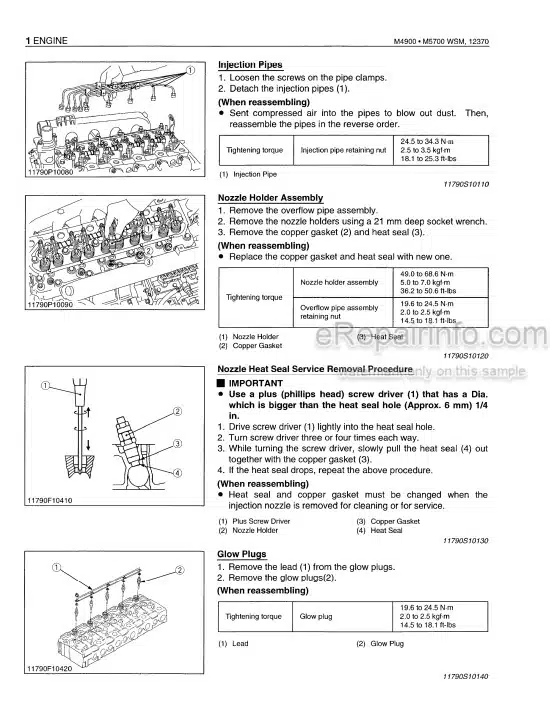 Photo 1 - Kubota M4900 M5700 Workshop Manual Tractor 9Y011-12371 9Y011-12554