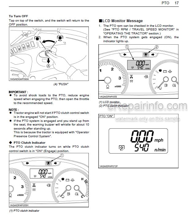 Photo 1 - Kubota M6040 M7040 M8540 M9540 Operators Manual Tractor 3C793-9971-1