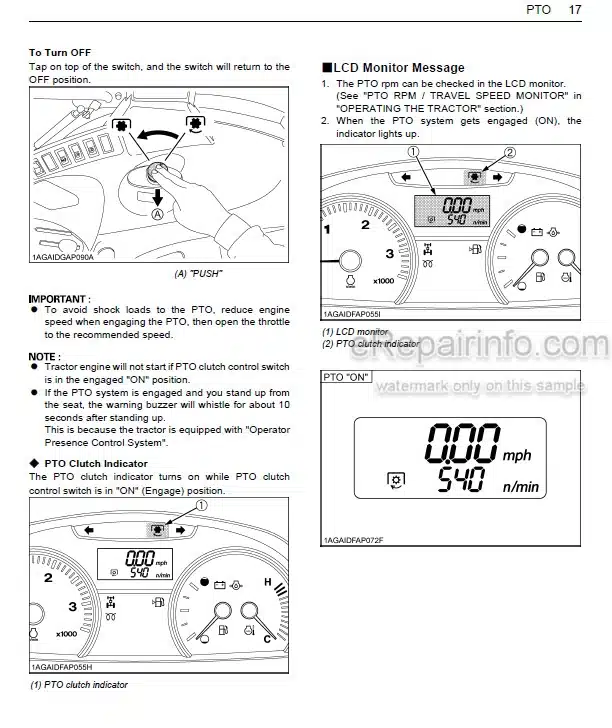 Photo 1 - Kubota M6040 M7040 M8540 M9540 Operators Manual Tractor 3C793-9971-1