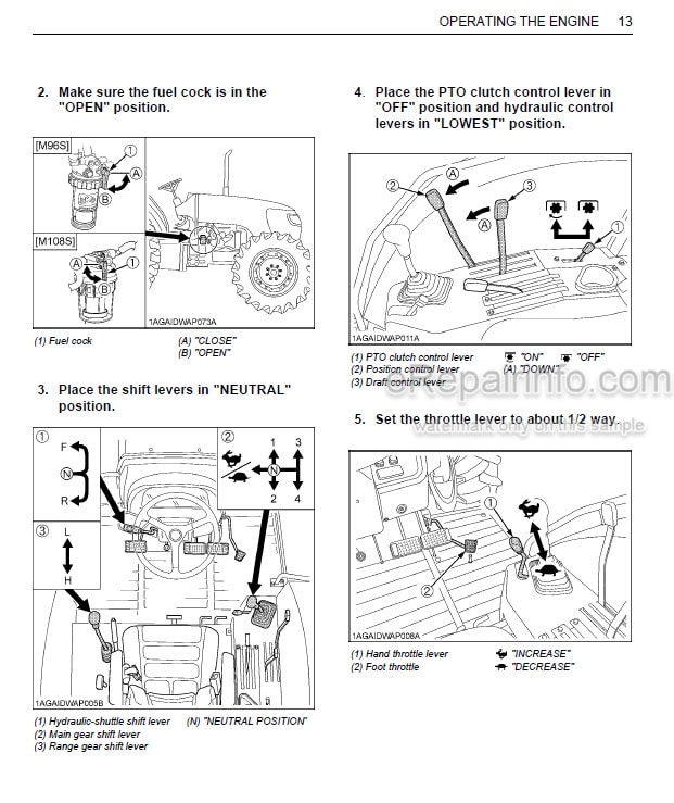 Photo 1 - Kubota M96SDTM Operators Manual Tractor 3N470-9971-2