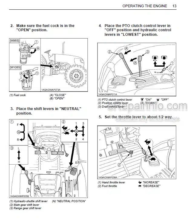 Photo 1 - Kubota M96SDTM Operators Manual Tractor 3N470-9971-2