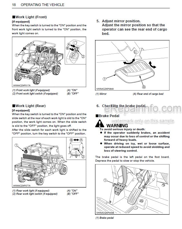 Photo 1 - Kubota RTV-X1140 Operators Manual Utility Vehicle K7621-7121-2
