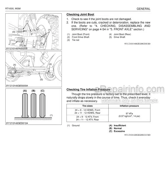 Photo 1 - Kubota RTV500 Workshop Manual Utility Vehicle 9Y111-01409