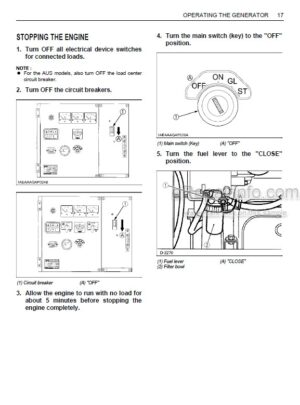 Photo 1 - Kubota SQ1120 To SQ3300 Operators Manual Diesel Generator 1G296-8914-1