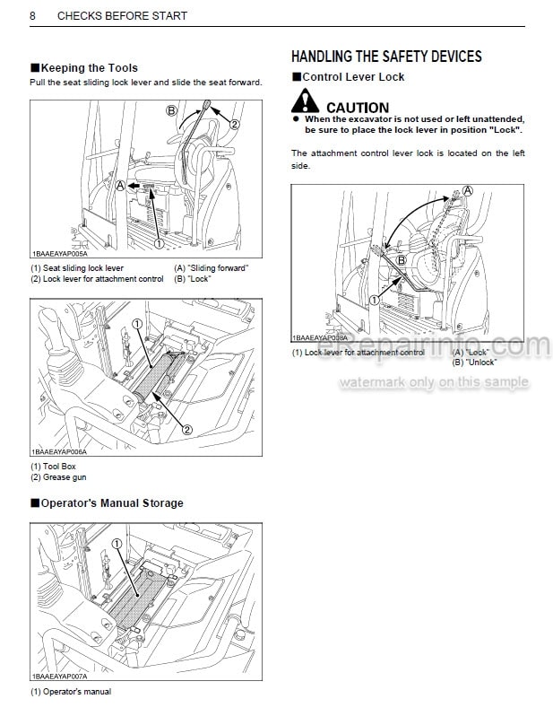 Photo 1 - Kubota U25-3S Super Series Operators Manual Compact Excavator RB548-8134-8