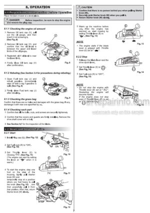 Photo 12 - Kubota W821S-AU W821SC-AU Operators Manual Walk Behind Mower 46019-336