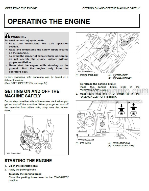 Photo 1 - Kubota Z231KW-AU Operators Manual Zero Turn Mower K3004-7125-1