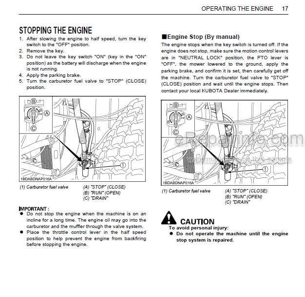Photo 1 - Kubota ZG222A-AU ZG227A-AU Operators Manual Zero Turn Mower K3277-7121-6