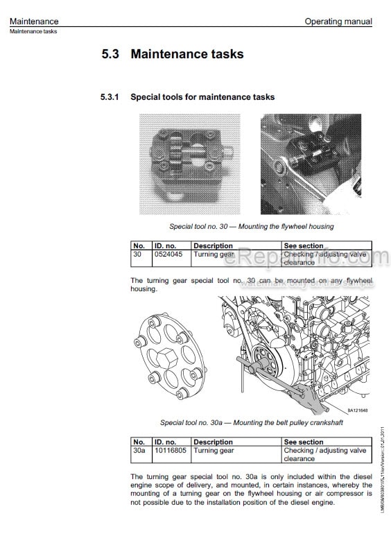 Photo 1 - Liebherr D934 D936 D946 Operating Manual Diesel Engine 10115602