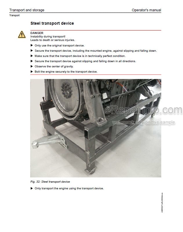 Photo 1 - Liebherr D936-A7-00 D946-A7-00 MCC Operators Manual Diesel Engine 13422361 SN From 2019040001